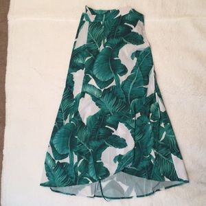 Palm leaf print maxi wrap skirt